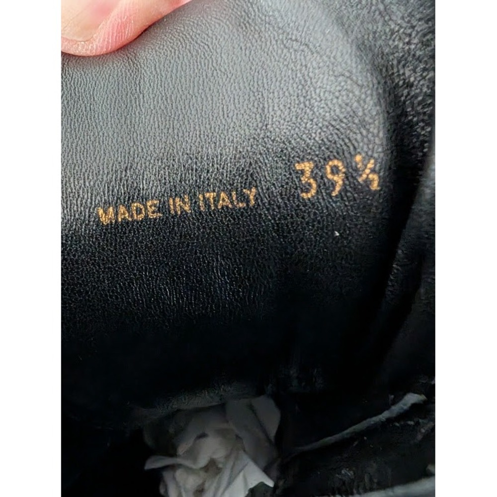 NIB Prada Black Leather Lace Up Chunky Heel Chelsea‎ Boots Women's 39.5 - Picture 7 of 12